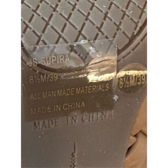 Jessica Simpson Tan Neutral Woven/Braided Wood Platform Heels - Picture 7 of 9